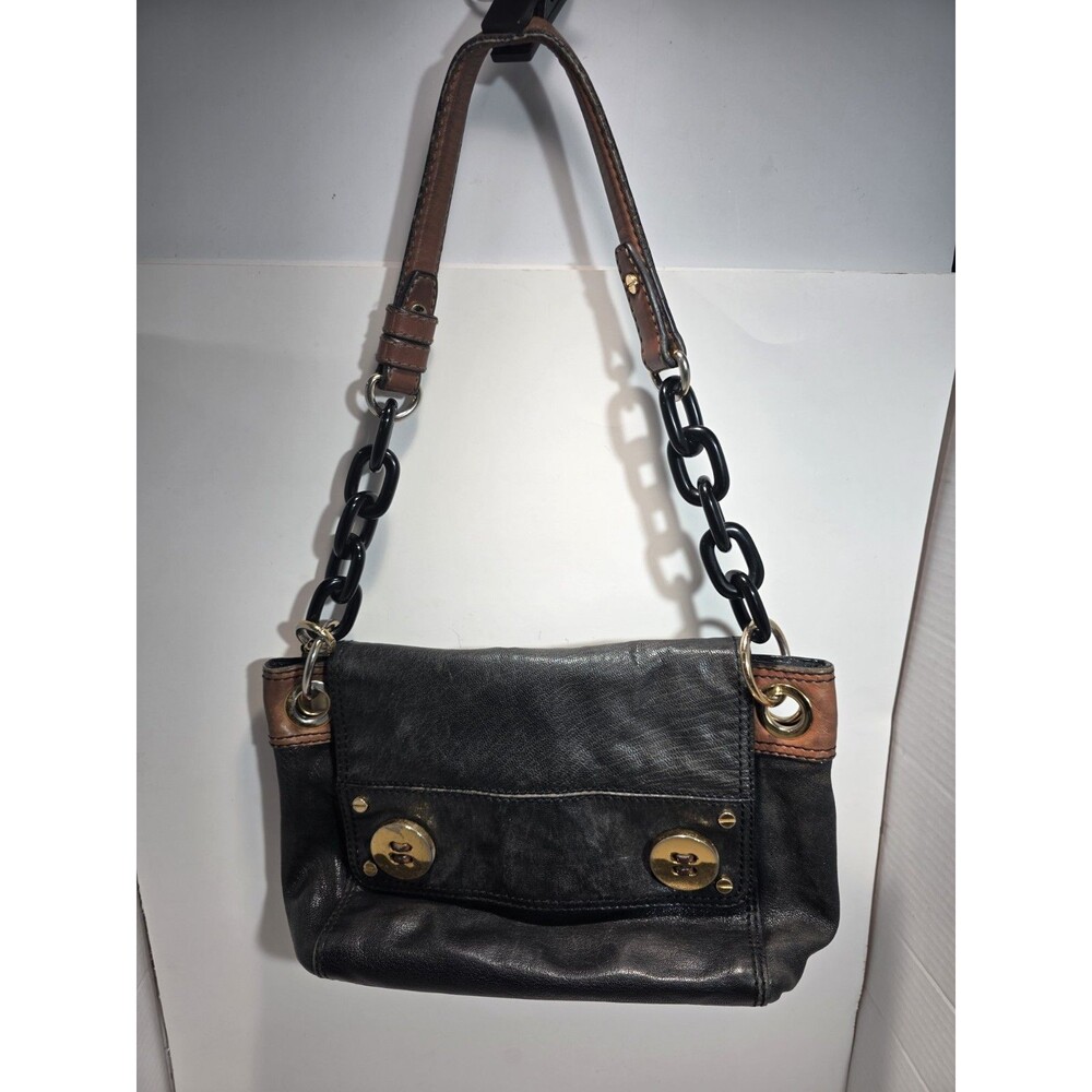 Milly Black Chain Purse with Gold Button Clasps